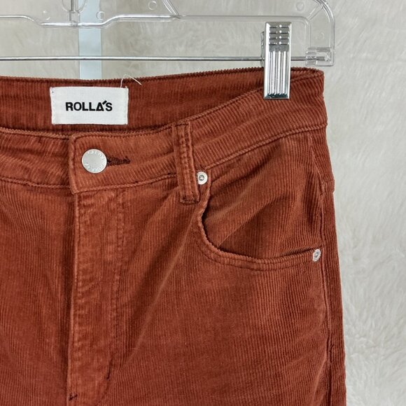 Rolla's Brown Original High Rise Straight Corduroy Pants AU 9 US 27 - Picture 2 of 5